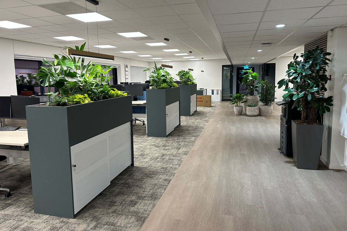 Archiefkasten met plantenbakken bij Topcon in Capelle aan den IJssel
